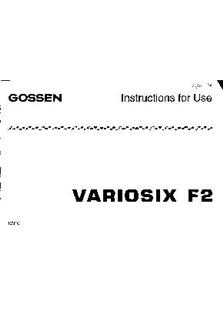 Gossen Variosix F 2 manual. Camera Instructions.